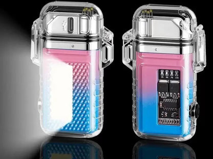 NEW USB Waterproof Lighter Arc Plasma Lighter 360 Rotation Ignition Outdoor Camping Windproof Lighter Smoking